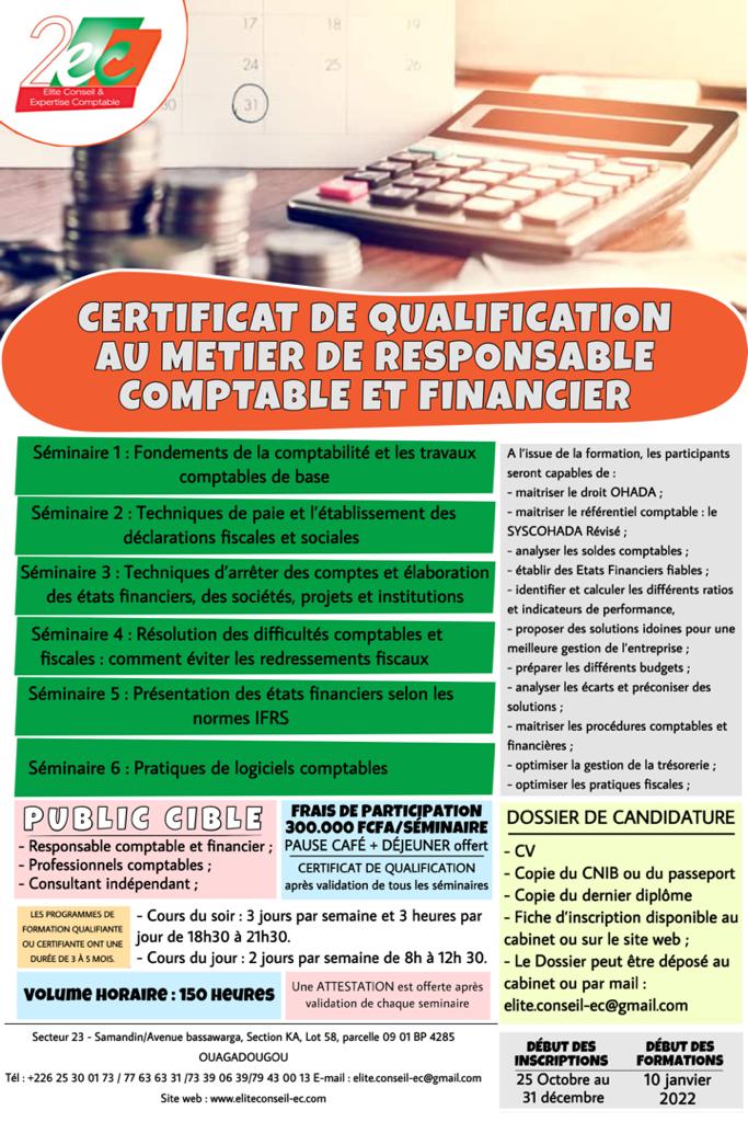 Formations 2EC - Responsable Comptable Financier 